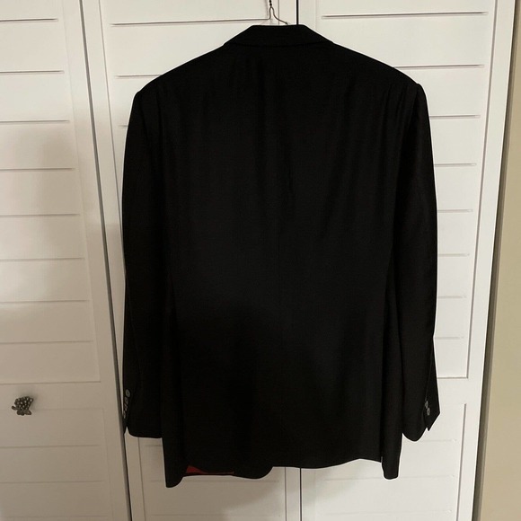 Samuelsohn Black Wool Sport Coat 42R Alton Super 110s Made in Canada Dry Cleaned - Picture 2 of 13